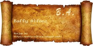 Baffy Alfonz névjegykártya